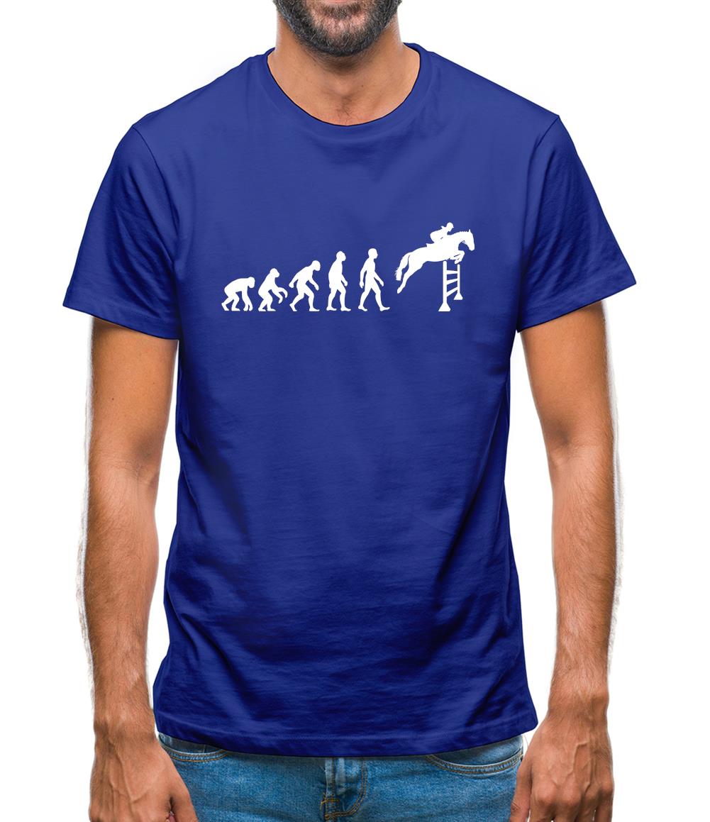 Evolution Of Man Show Jump Mens T-Shirt