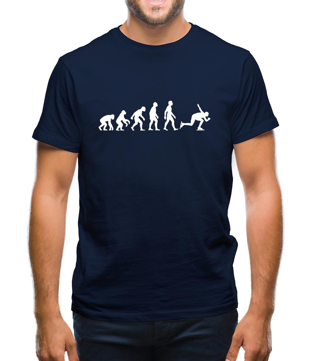 Evolution Of Man Speed Skating Mens T-Shirt