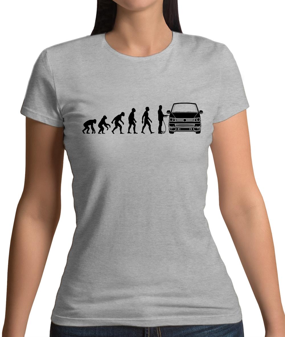 Evolution Of Man T5 Campervan Womens T-Shirt