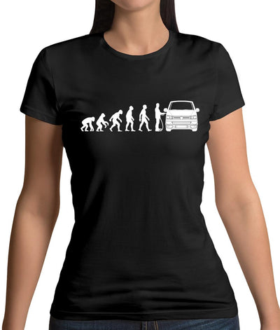 Evolution Of Man T5 Campervan Womens T-Shirt