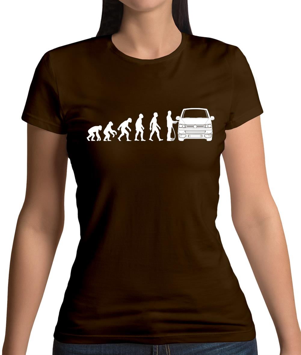 Evolution Of Man T5 Campervan Womens T-Shirt
