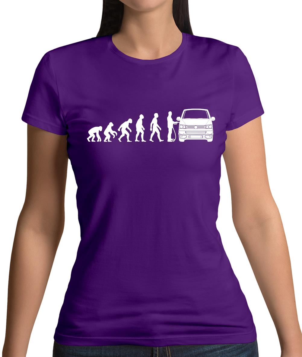 Evolution Of Man T5 Campervan Womens T-Shirt
