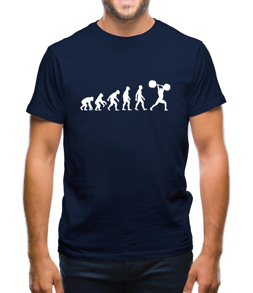 Evolution Of Man Weight Lifting / Gym Mens T-Shirt