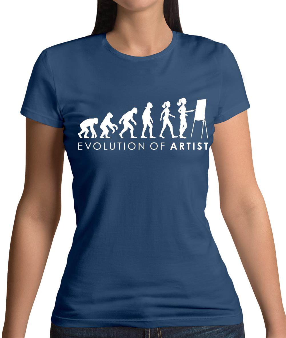 Evolution Of Woman Artist Womens T-Shirt