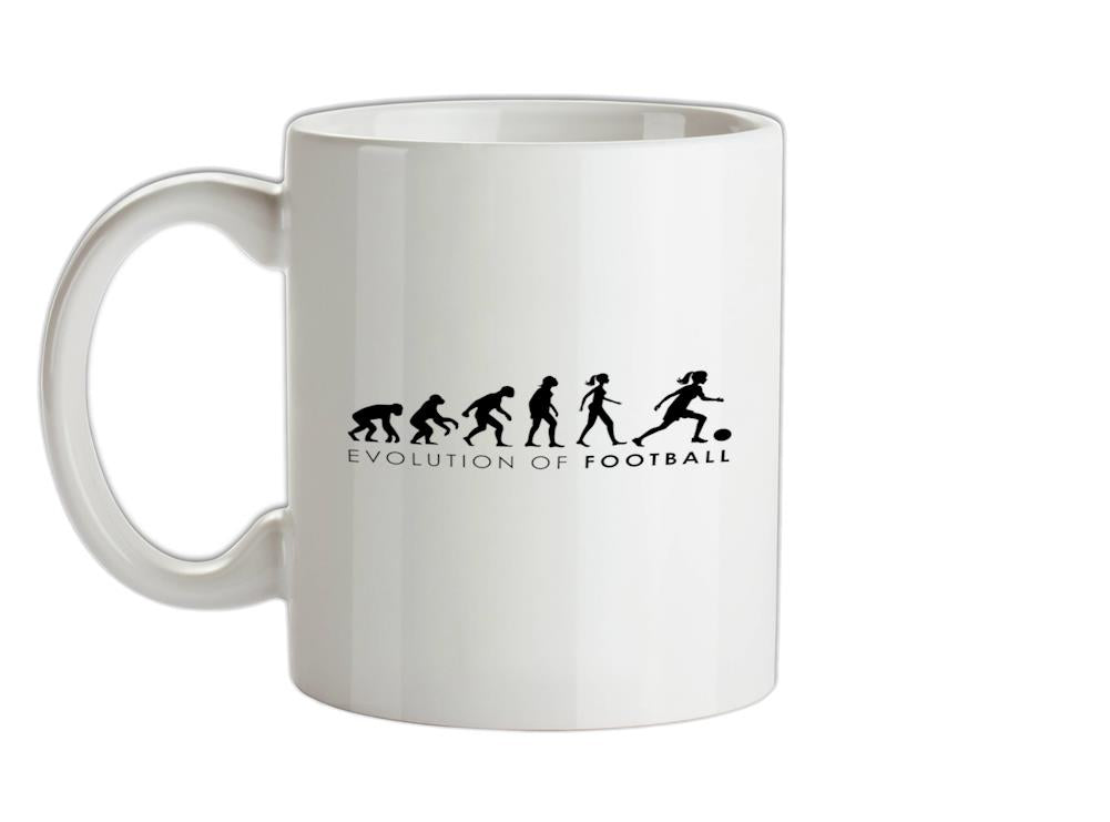 Evolution Of Woman Football Ceramic Mug