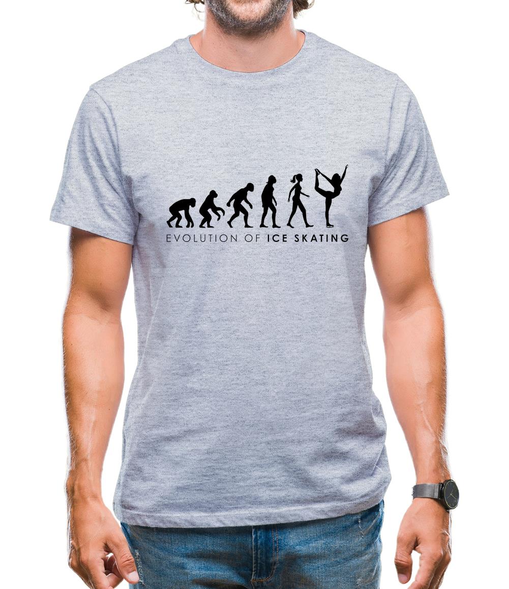 Evolution Of Woman Ice Skating Mens T-Shirt