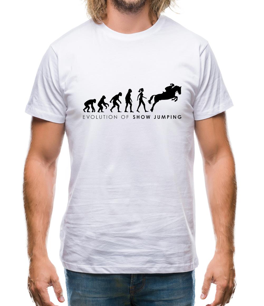 Evolution Of Woman Show Jumping Mens T-Shirt