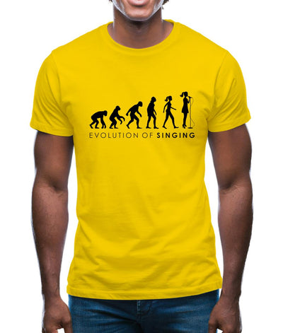 Evolution Of Woman Singing Mens T-Shirt