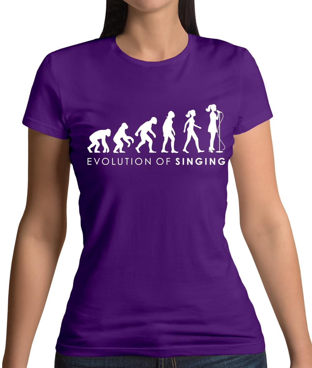 Evolution Of Woman Singing Womens T-Shirt