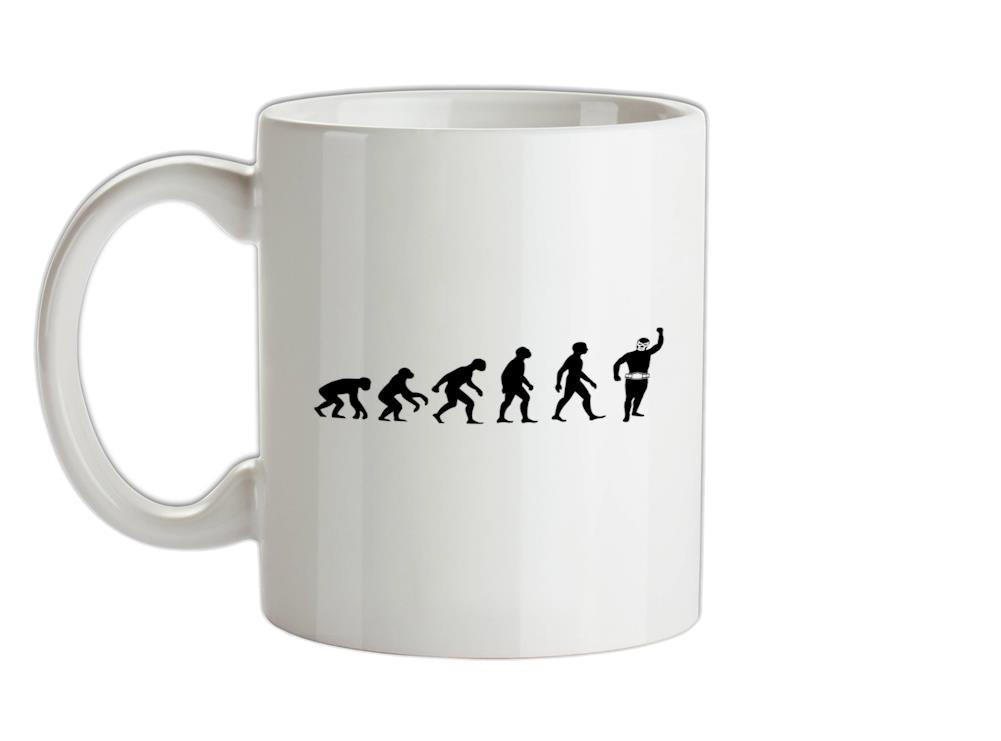 Evolution Of Man Mexican Wrestling Ceramic Mug