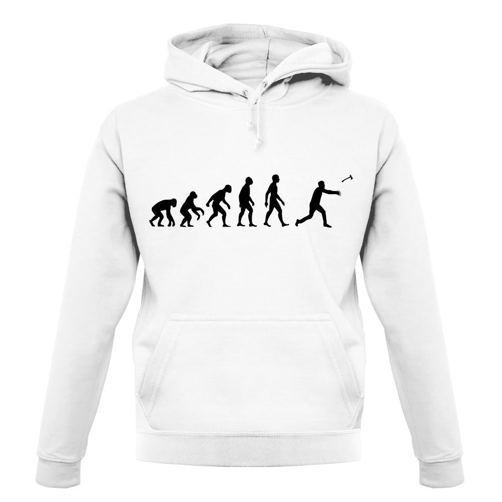 Evolution of Man Axe Throwing unisex hoodie