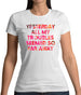 Yesterday, All My Troubles Seemed So Far Away Womens T-Shirt