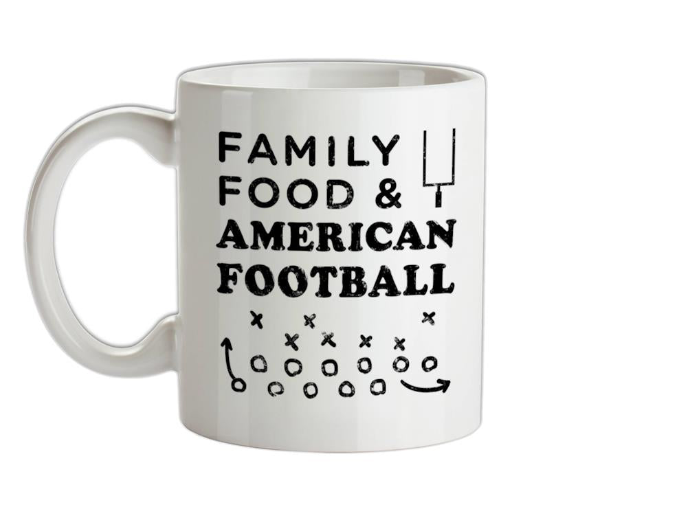 Family Food & American Football Ceramic Mug