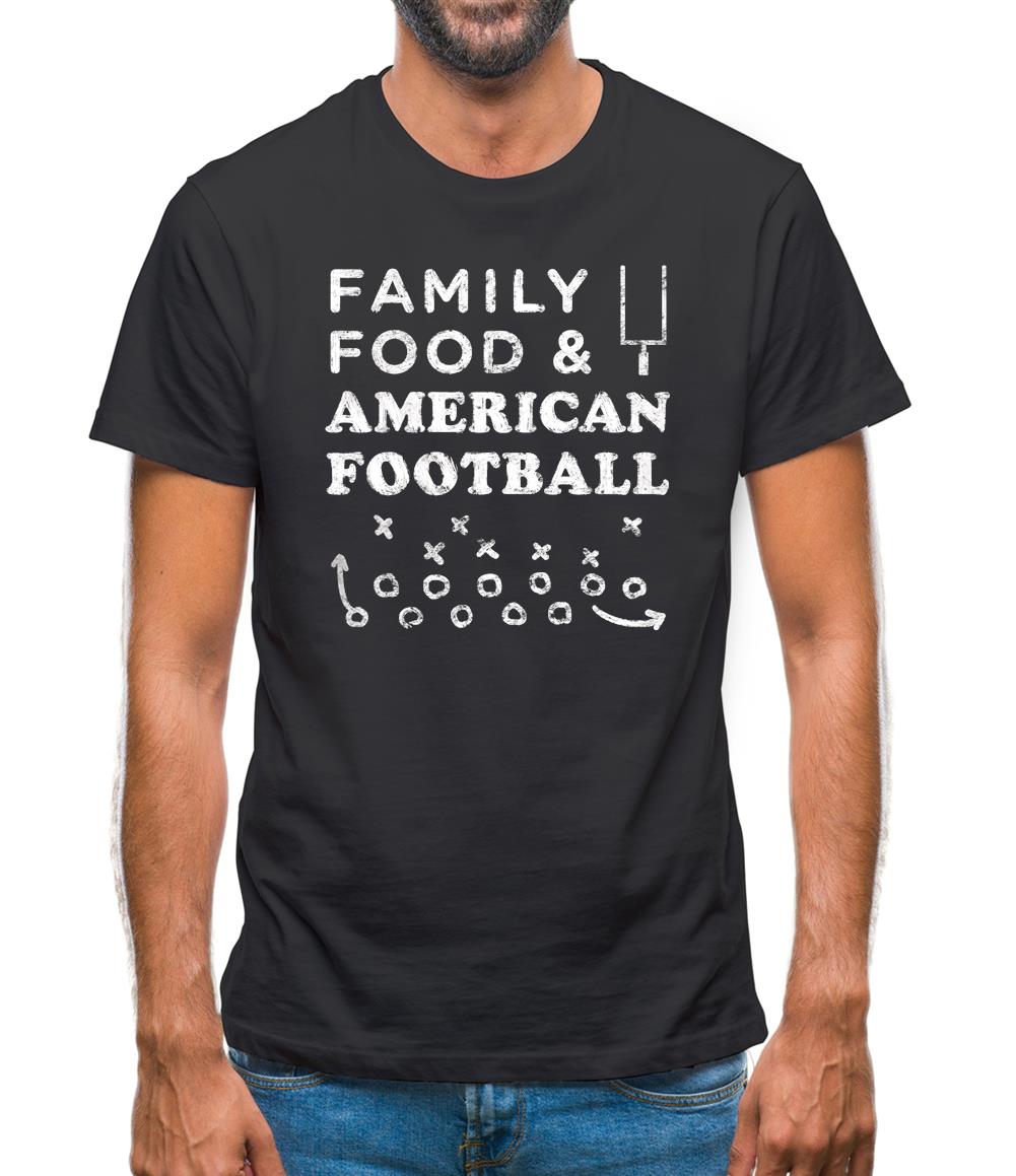 Family Food & American Football Mens T-Shirt