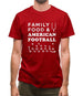 Family Food & American Football Mens T-Shirt