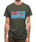 Fiji Barcode Style Flag Mens T-Shirt