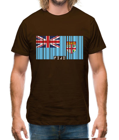 Fiji Barcode Style Flag Mens T-Shirt