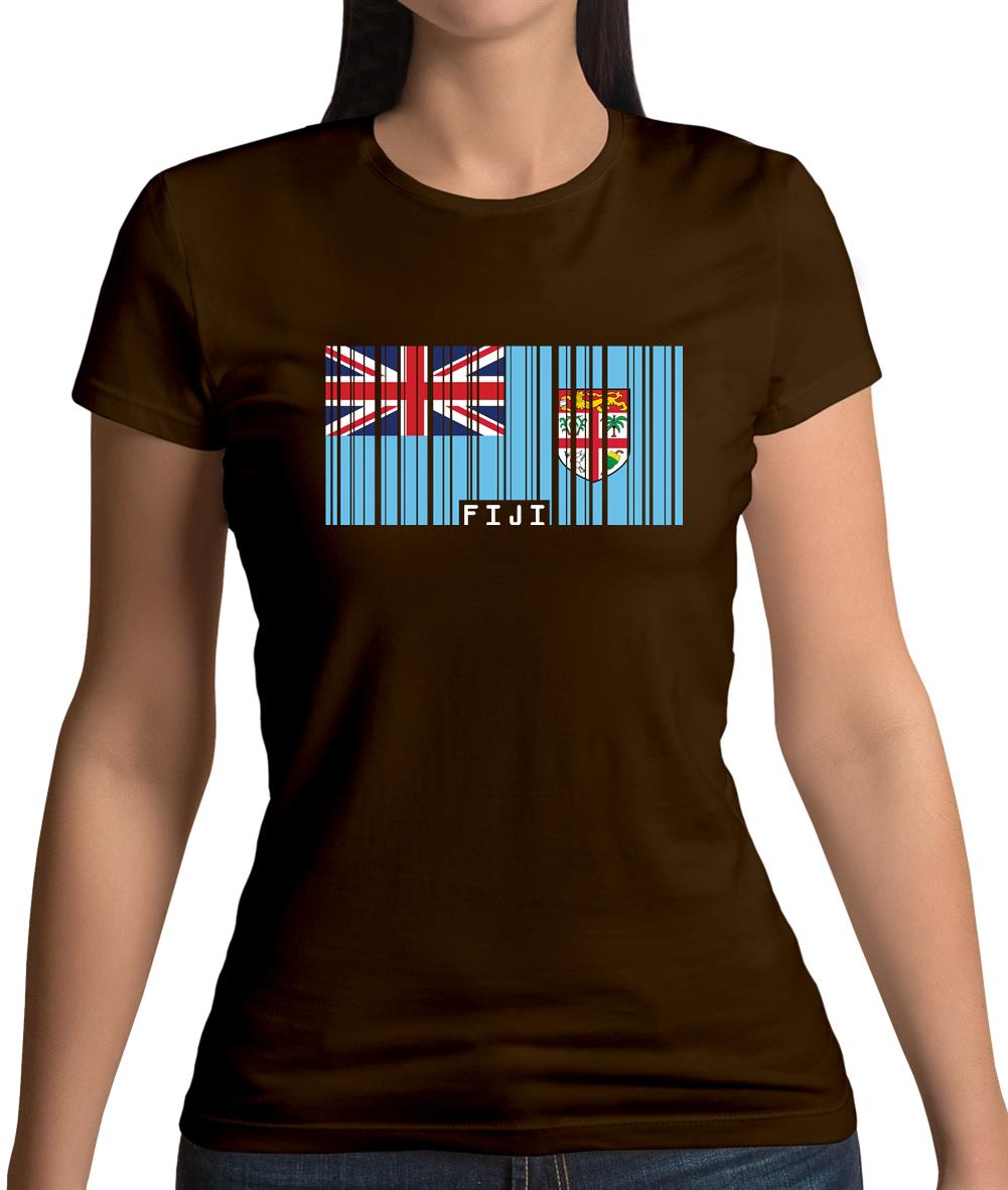 Fiji Barcode Style Flag Womens T-Shirt