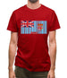 Fiji Barcode Style Flag Mens T-Shirt