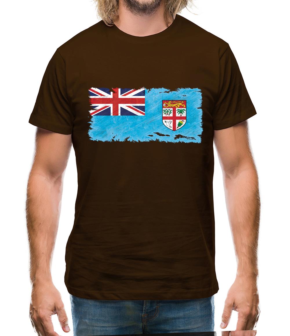 Fiji Grunge Style Flag Mens T-Shirt