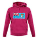 Fiji Grunge Style Flag unisex hoodie