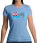 Fiji Grunge Style Flag Womens T-Shirt