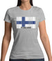 Finland Barcode Style Flag Womens T-Shirt