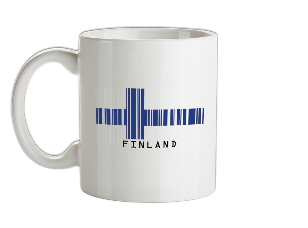 Finland Barcode Style Flag Ceramic Mug