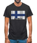 Finland Barcode Style Flag Mens T-Shirt
