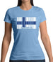 Finland Barcode Style Flag Womens T-Shirt
