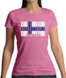 Finland Barcode Style Flag Womens T-Shirt