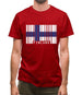 Finland Barcode Style Flag Mens T-Shirt