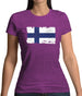 Finland Grunge Style Flag Womens T-Shirt