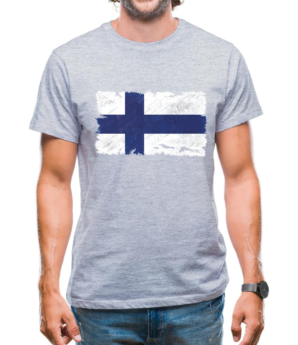 Finland Grunge Style Flag Mens T-Shirt