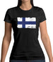 Finland Grunge Style Flag Womens T-Shirt