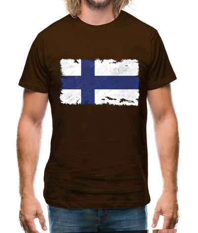 Finland Grunge Style Flag Mens T-Shirt