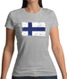 Finland Grunge Style Flag Womens T-Shirt