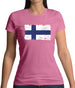 Finland Grunge Style Flag Womens T-Shirt