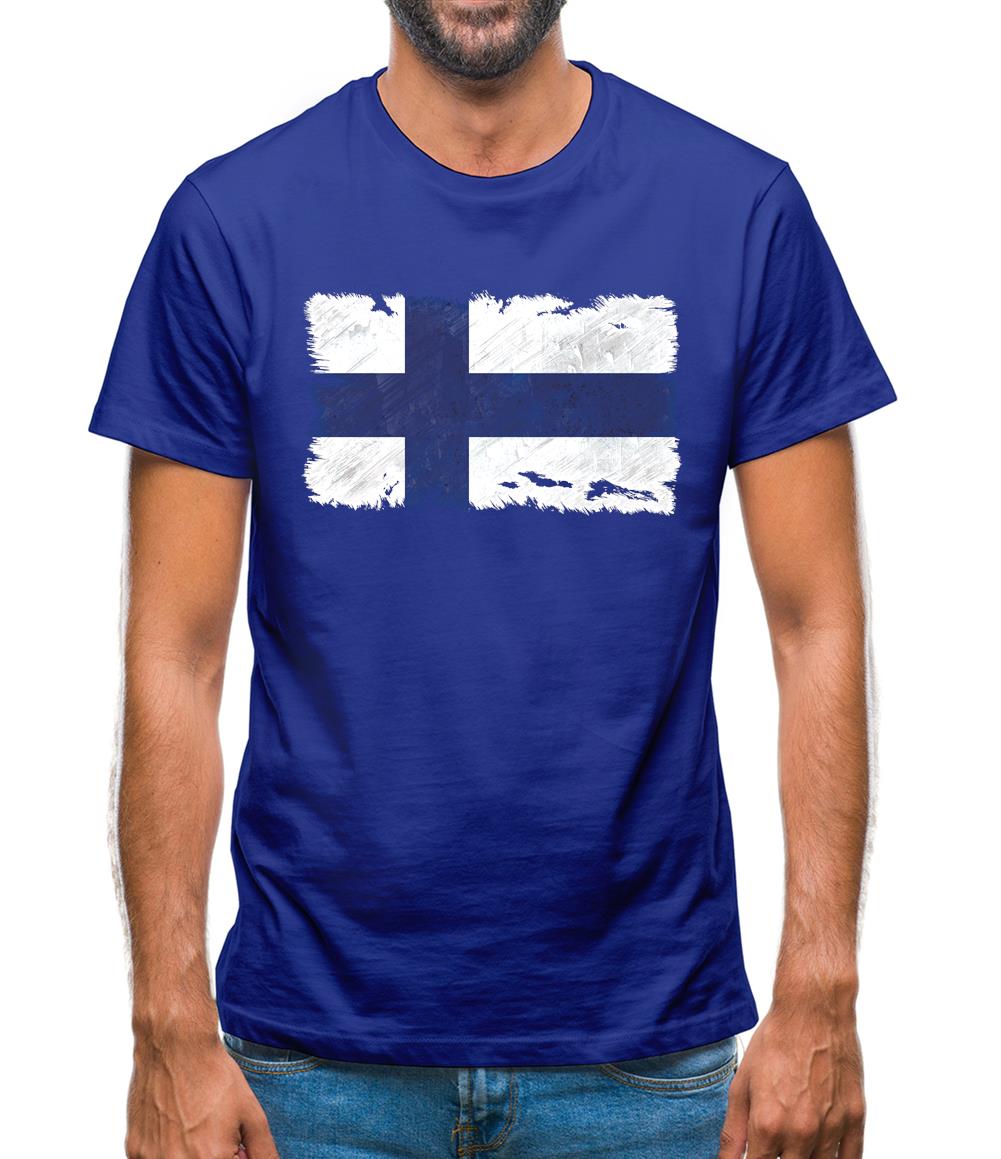 Finland Grunge Style Flag Mens T-Shirt