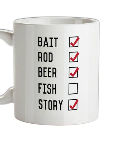 Fishing Checklist Ceramic Mug