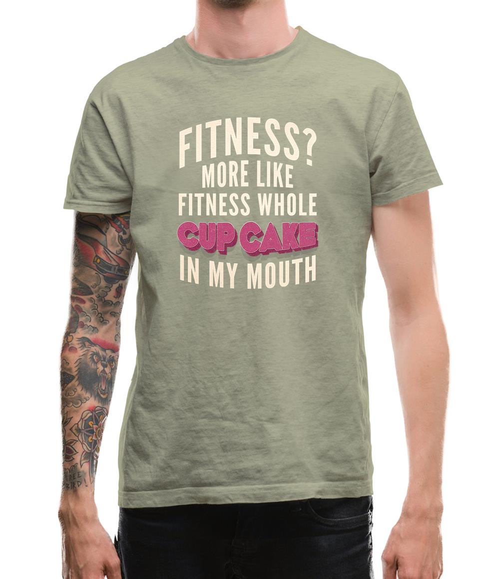 Fitness Cupcake In My Mouth Mens T-Shirt