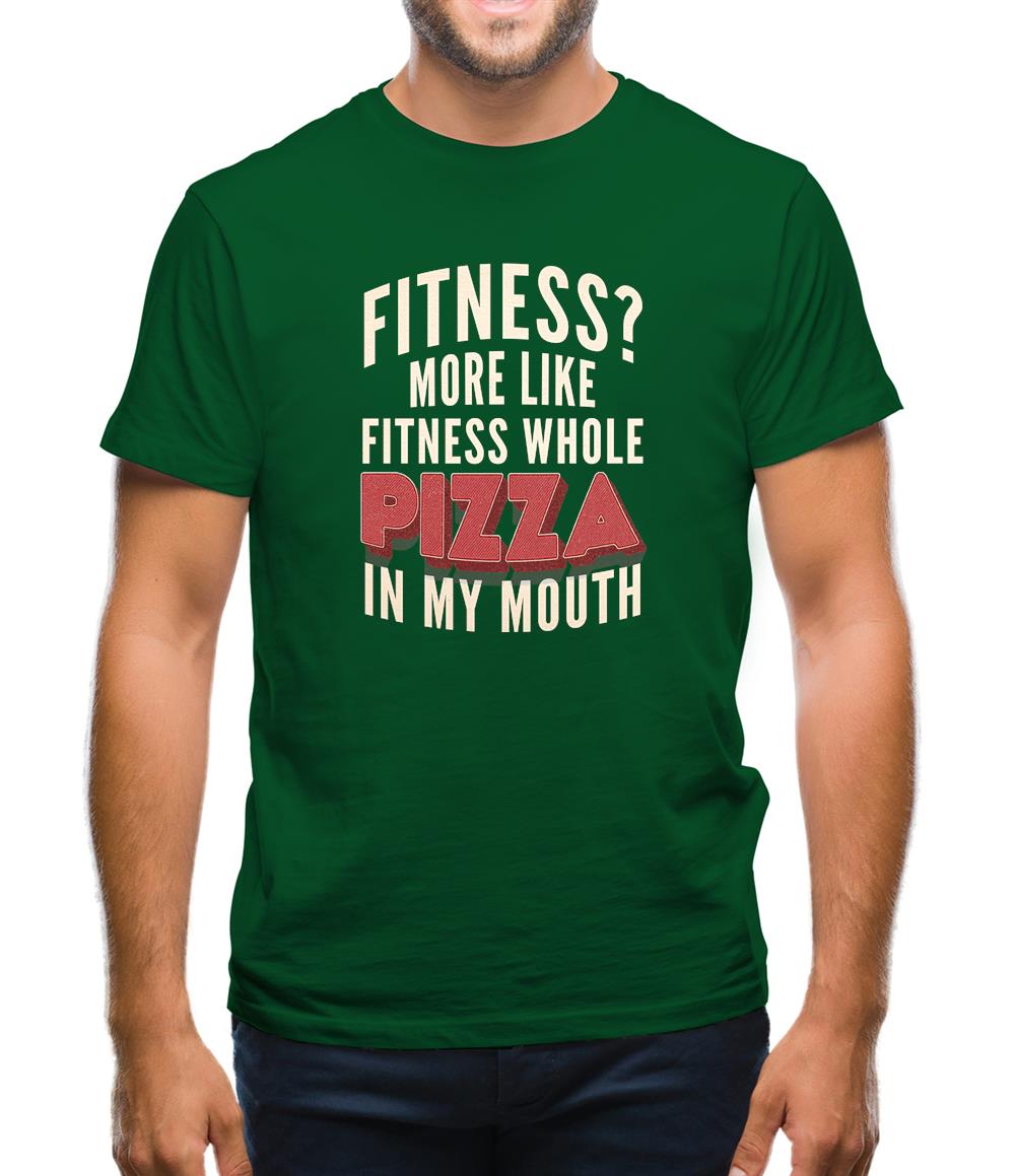 Fitness Pizza In My Mouth Mens T-Shirt