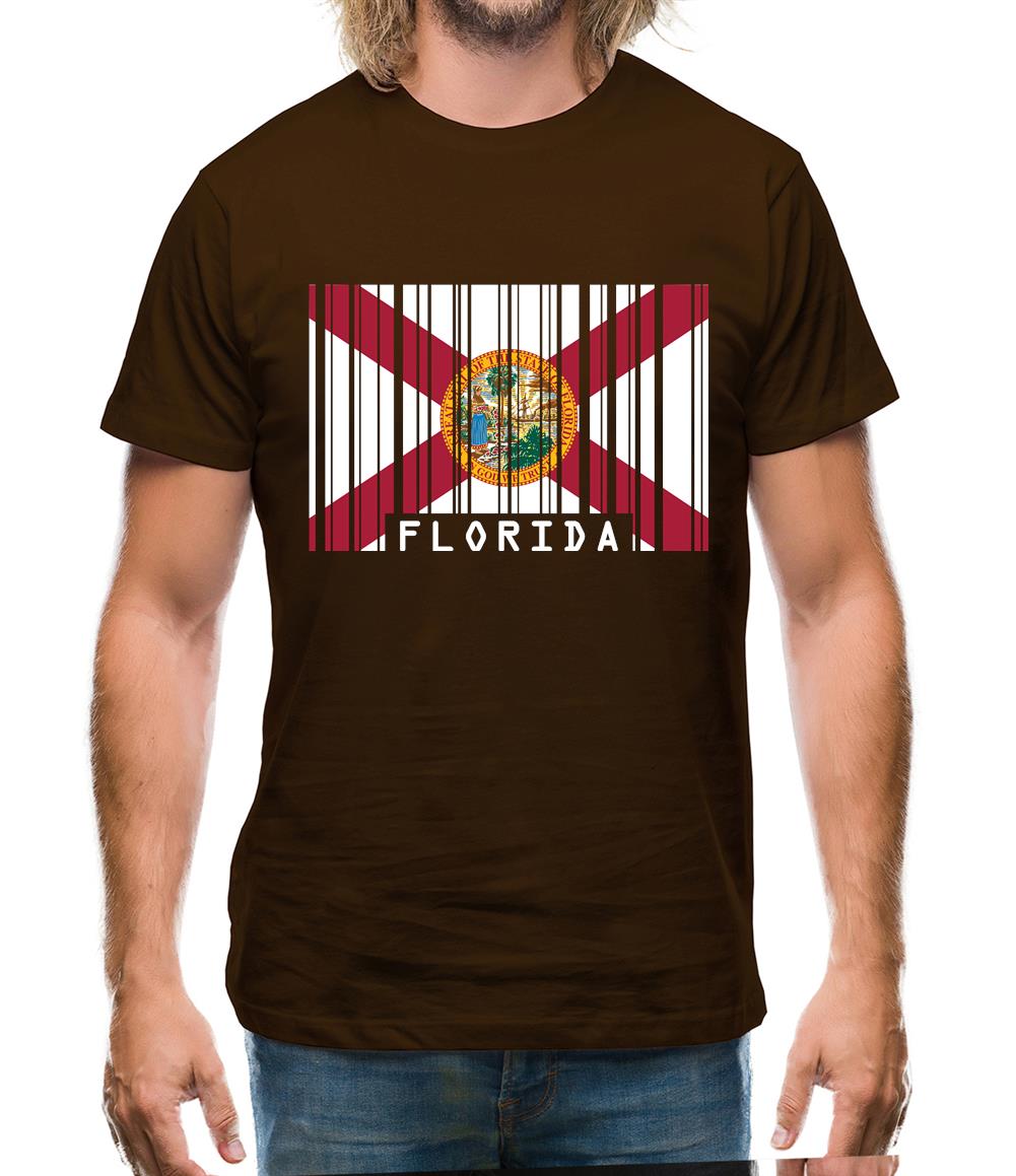 Florida Barcode Style Flag Mens T-Shirt