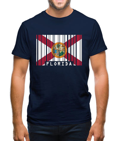 Florida Barcode Style Flag Mens T-Shirt