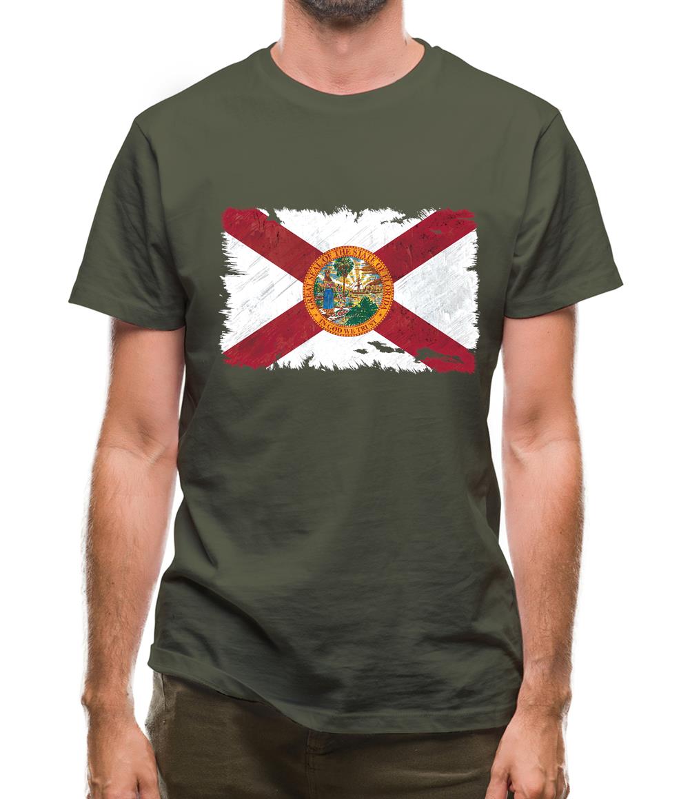 Florida Grunge Style Flag Mens T-Shirt