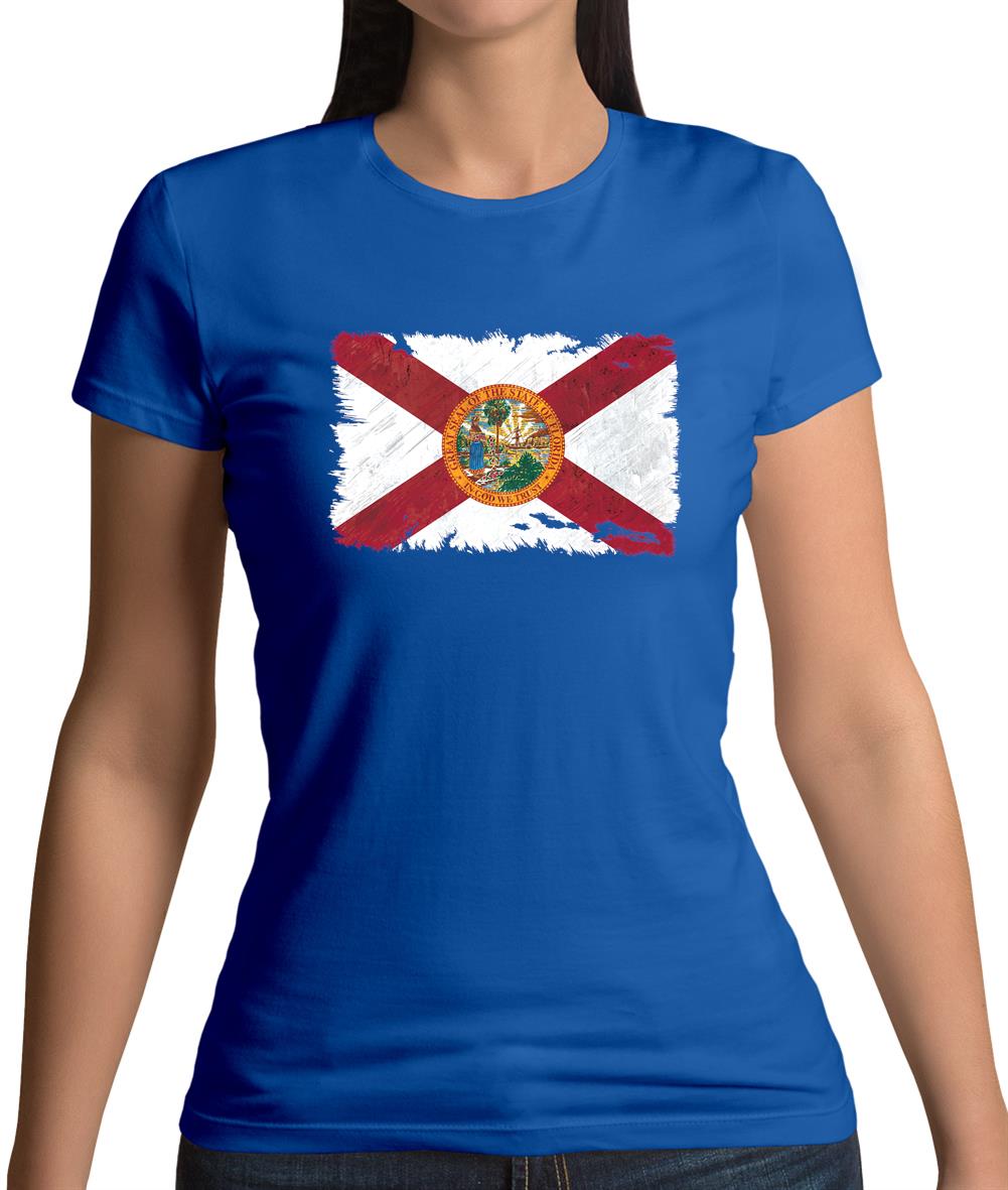 Florida Grunge Style Flag Womens T-Shirt