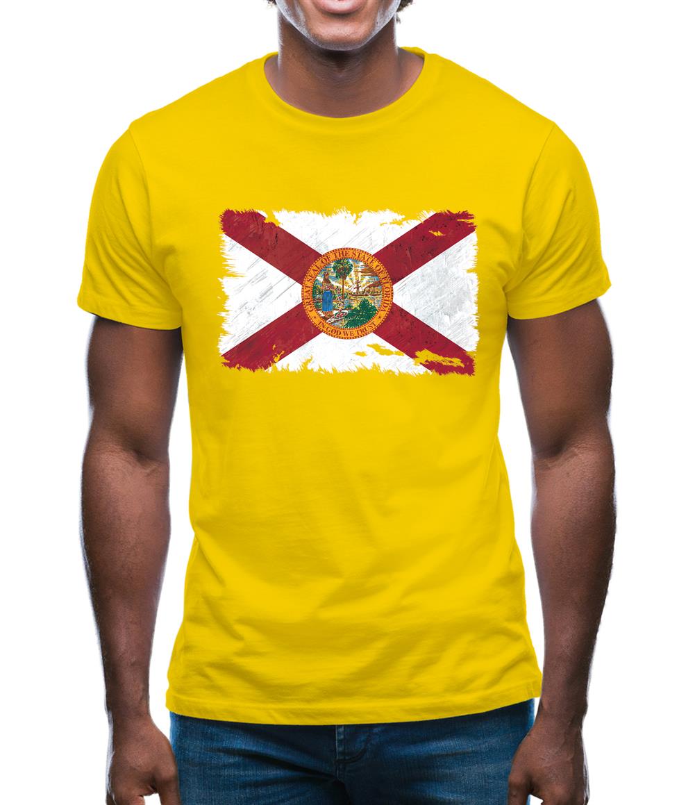 Florida Grunge Style Flag Mens T-Shirt