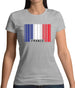 France Barcode Style Flag Womens T-Shirt