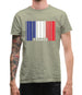 France Barcode Style Flag Mens T-Shirt
