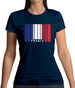 France Barcode Style Flag Womens T-Shirt